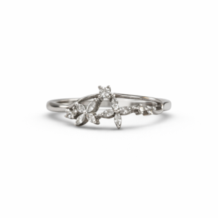 Silver Petal Whisper Ring