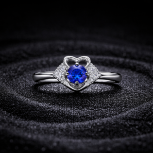 Sapphirea Heartveil Silver Ring