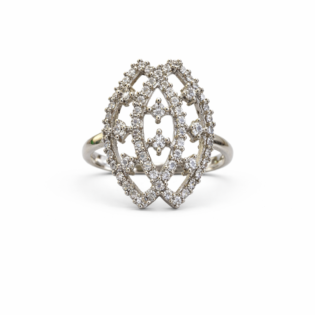Royal Lattice Silver Statement Ring
