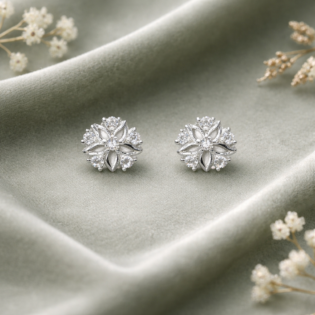 Frostbloom Radiance Stud Earrings