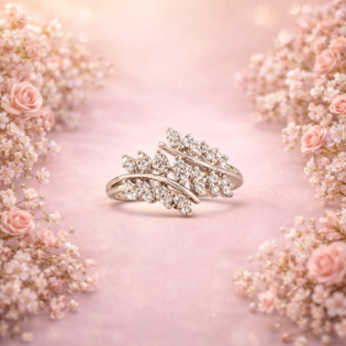 Silver Laurel Whisper Ring