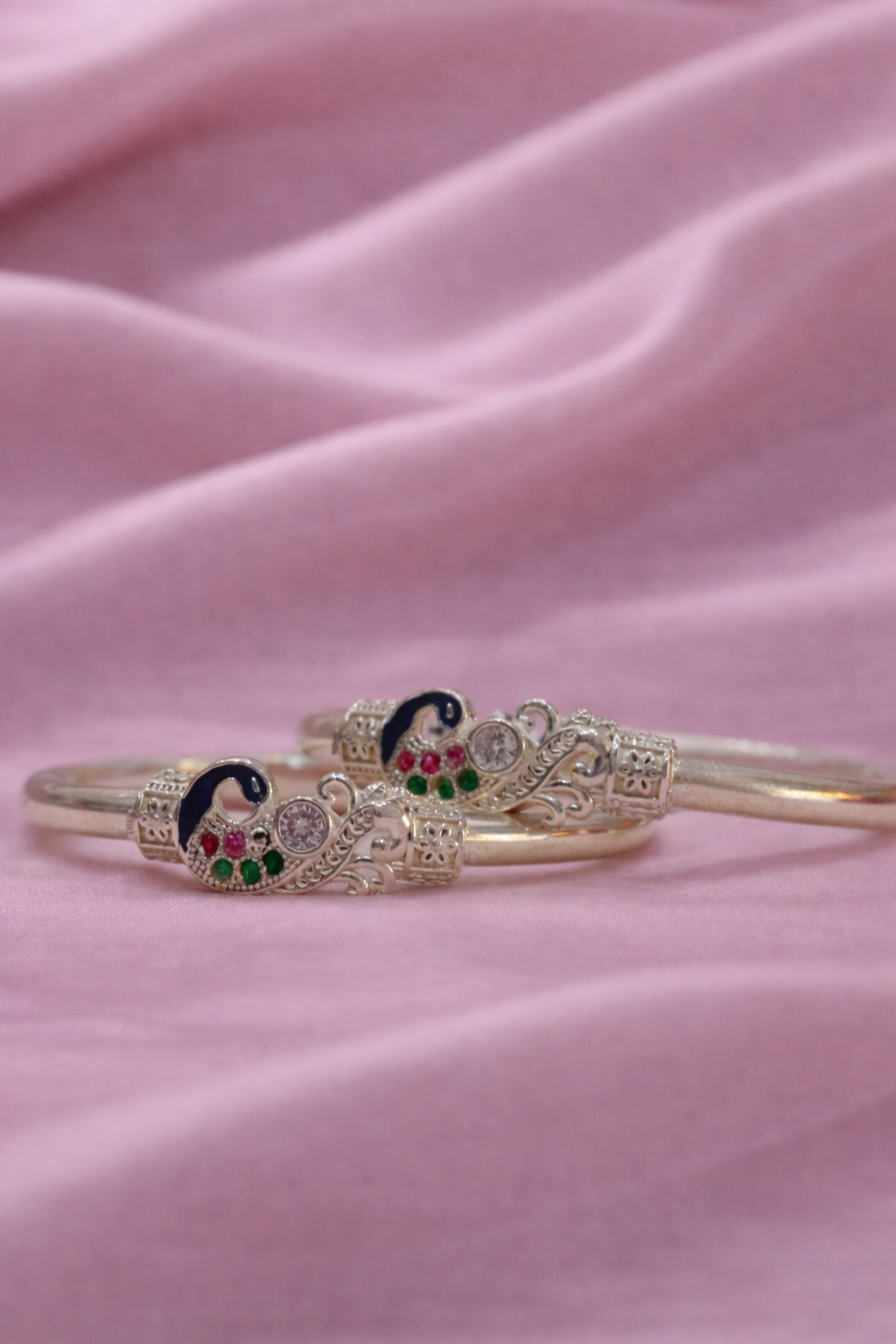 Mayura Raga Silver Kada Bracelet