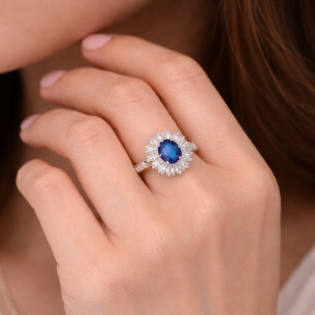 Celestine Azureburst Silver Ring - Image 4