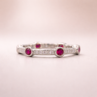 Ruby Whisper Silver Band - Image 5