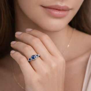 Midnight Halo Trinity Silver Ring - Image 4