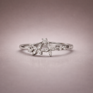 Silver Petal Whisper Ring - Image 3