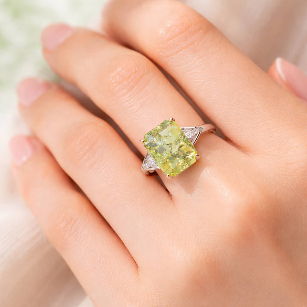 Verdantia Luxe Radiant Silver Ring - Image 2