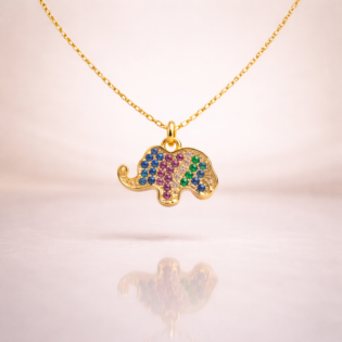 Prism Elephant Charm Pendant - Image 3