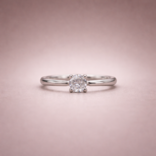 Luna Solitaire Silver Ring - Image 3