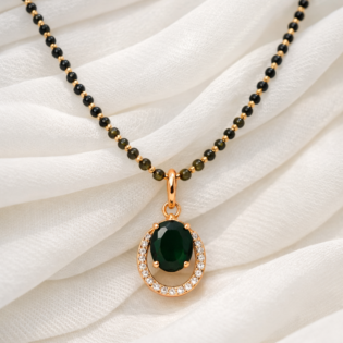Vanya Emerald Halo Mangalsutra