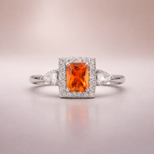 Amber Radiance Silver Ring - Image 3
