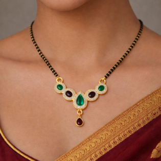 Rangoli Ratna Mangalsutra (Silver Finish) - Image 2