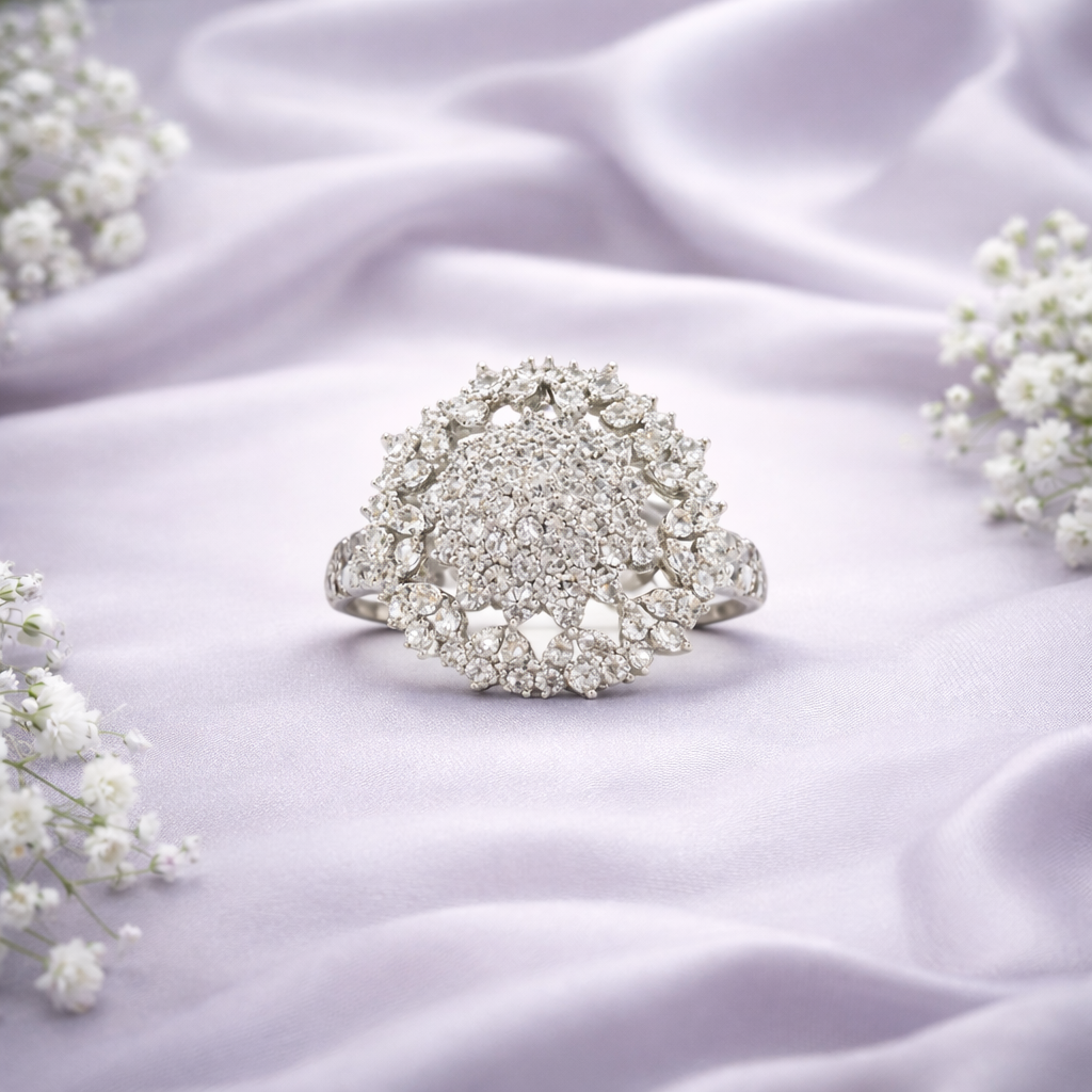 Celestique Aurora Bloom Silver Ring