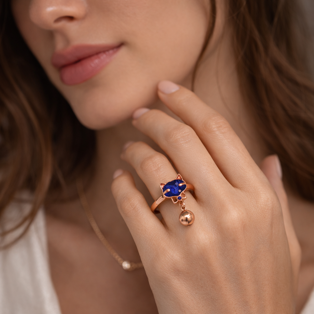 Luna Purrlume Charm Silver Ring - Image 4