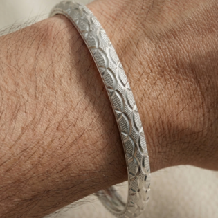 Rudraveer Braided Silver Kada - Image 2