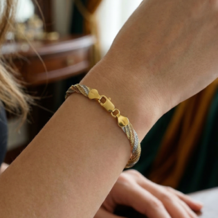 Triratna Weave Silver Bracelet - Image 2