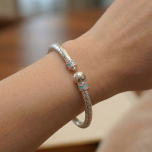 Rangriti Silver Kada Bracelet - Image 2