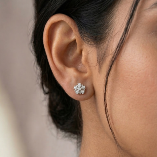 Frostbloom Radiance Stud Earrings - Image 2