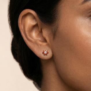 Emberblossom Radiance Silver Studs - Image 2