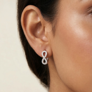 Eternelle Spark Loop Silver Earrings - Image 2