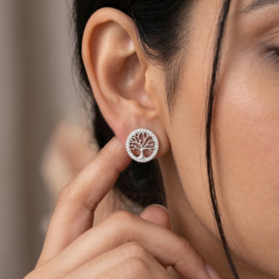 Silver Verdanthalo Stud Earrings - Image 4