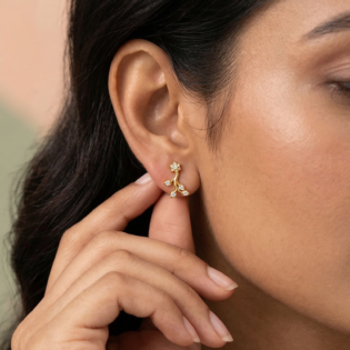 Golden Blossom Whisper Stud Earrings - Image 2