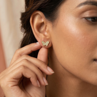 Golden Fluttera Butterfly Stud Earrings - Image 4
