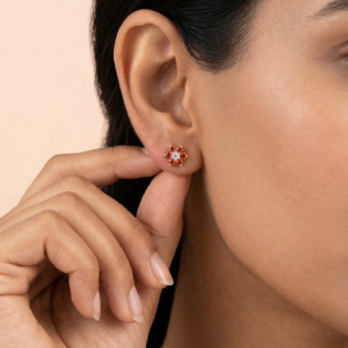Emberblossom Radiance Silver Studs - Image 4
