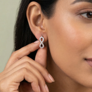 Eternelle Spark Loop Silver Earrings - Image 4