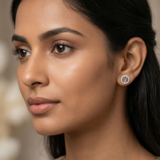 Silver Verdanthalo Stud Earrings - Image 5