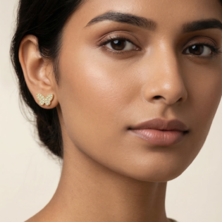 Golden Fluttera Butterfly Stud Earrings - Image 5