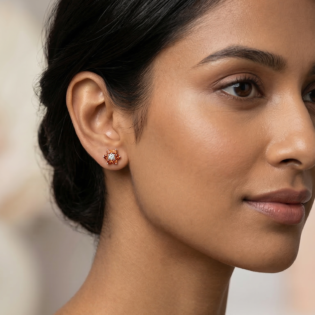 Emberblossom Radiance Silver Studs - Image 5