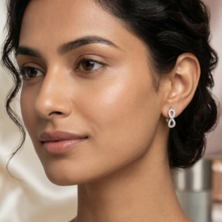 Eternelle Spark Loop Silver Earrings - Image 5