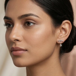 ArcLume Drop Silver Earrings - Image 2