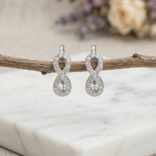 Eternelle Spark Loop Silver Earrings - Image 6