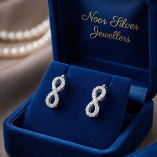 Eternelle Spark Loop Silver Earrings - Image 3