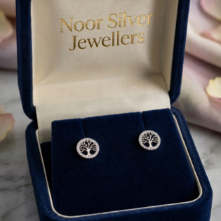 Silver Verdanthalo Stud Earrings - Image 3