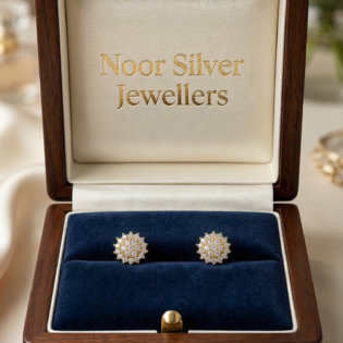 Silver Solara Bloom Stud Earrings - Image 3