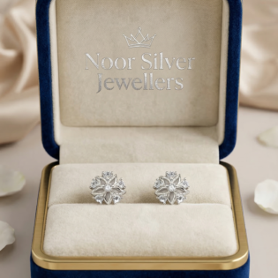 Frostbloom Radiance Stud Earrings - Image 3