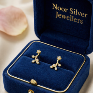 Golden Blossom Whisper Stud Earrings - Image 3