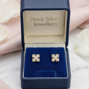Aurora Quadrant Spark Stud Earrings - Image 3