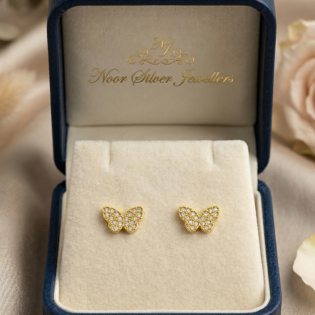Golden Fluttera Butterfly Stud Earrings - Image 3