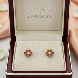 Emberblossom Radiance Silver Studs - Image 3