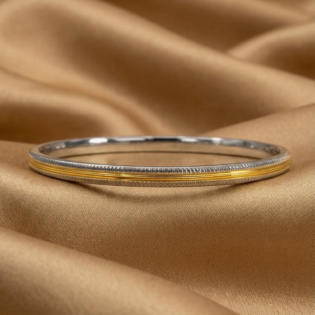 Swaranjit Twin-Line Silver Kada