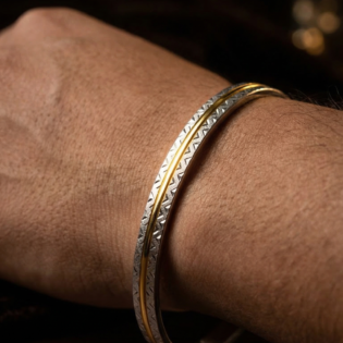 Suryaveer Dual-Line Silver Kada - Image 4
