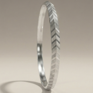 SuvarnRaj Chevron Silver Kada - Image 3