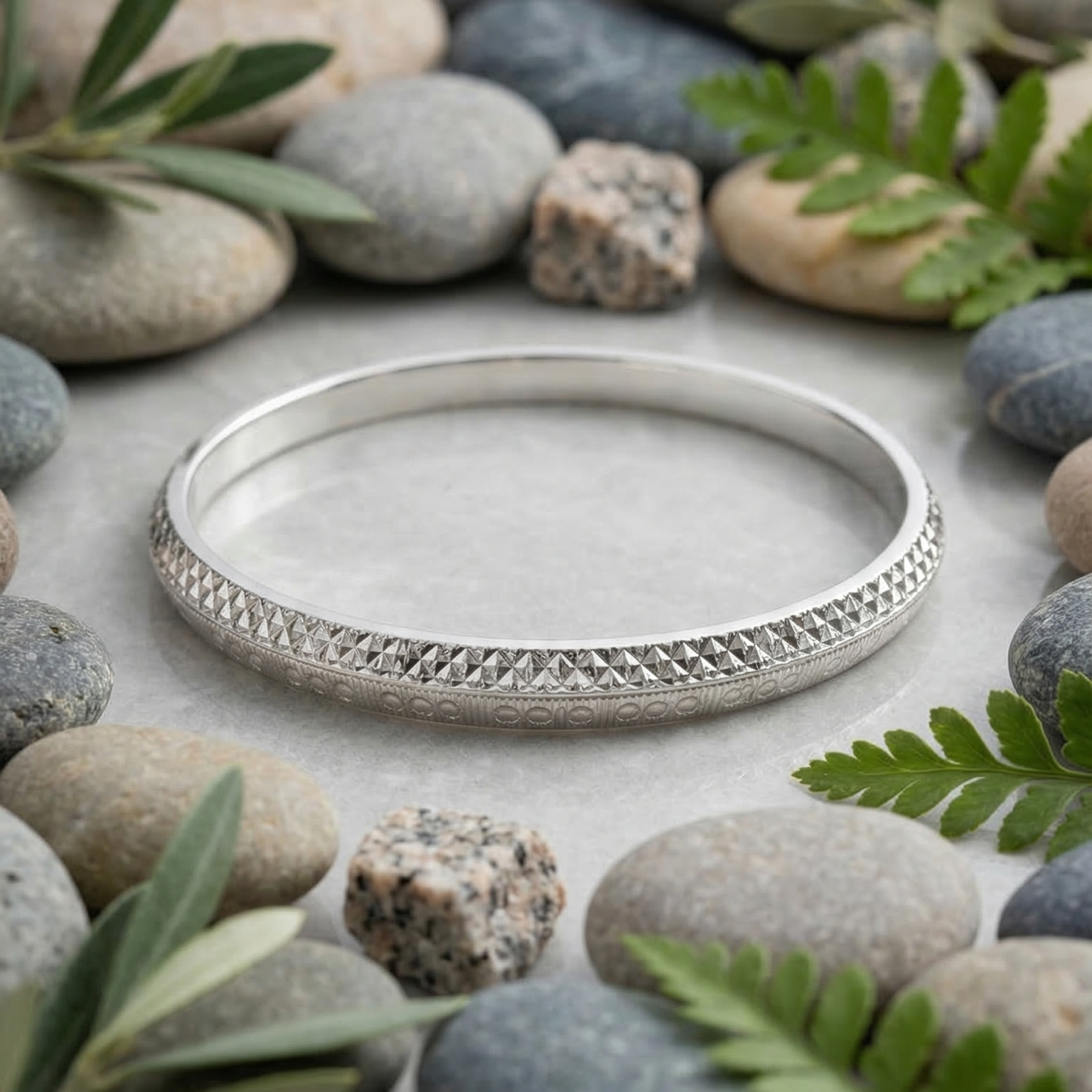 Chandrakant Prism Silver Kada