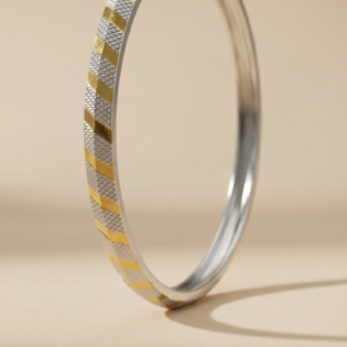 Divyaveer Stripe Silver Kada - Image 3
