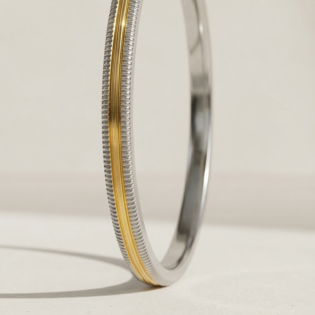 Swaranjit Twin-Line Silver Kada - Image 3