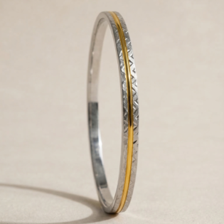 Suryaveer Dual-Line Silver Kada - Image 3
